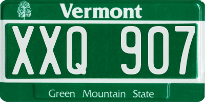 VT license plate XXQ907