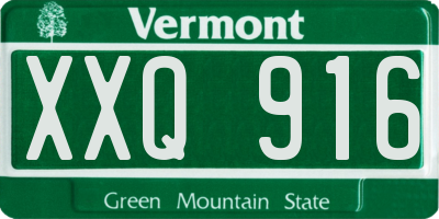 VT license plate XXQ916