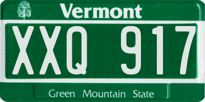VT license plate XXQ917