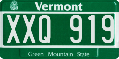 VT license plate XXQ919