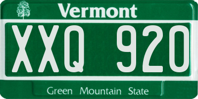 VT license plate XXQ920