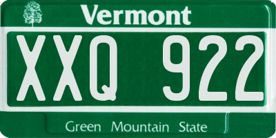 VT license plate XXQ922