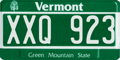 VT license plate XXQ923