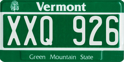 VT license plate XXQ926