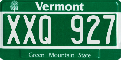 VT license plate XXQ927