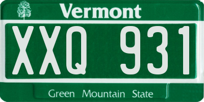 VT license plate XXQ931