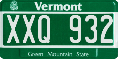 VT license plate XXQ932