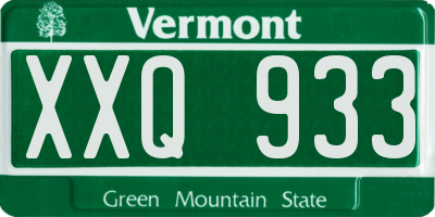 VT license plate XXQ933