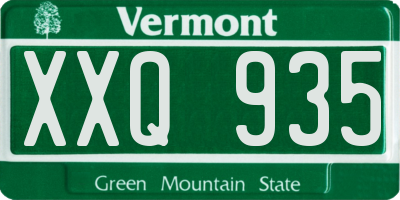 VT license plate XXQ935