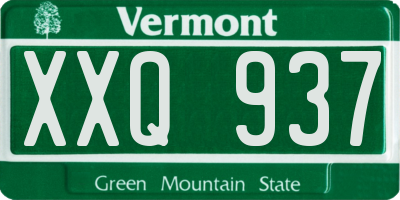 VT license plate XXQ937