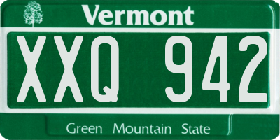 VT license plate XXQ942