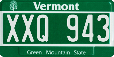 VT license plate XXQ943