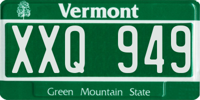 VT license plate XXQ949