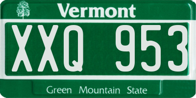 VT license plate XXQ953