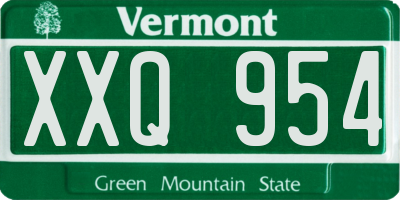 VT license plate XXQ954