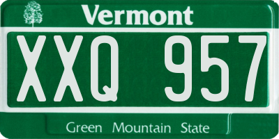 VT license plate XXQ957