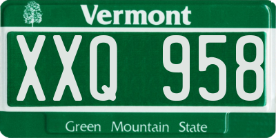 VT license plate XXQ958