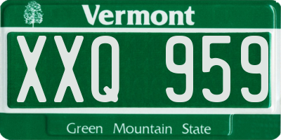 VT license plate XXQ959