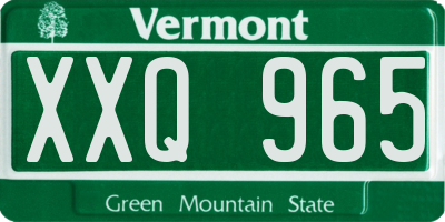 VT license plate XXQ965