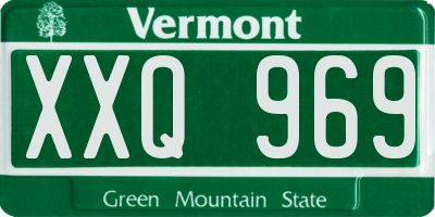 VT license plate XXQ969