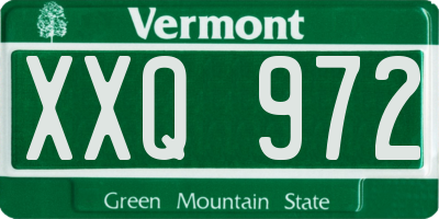 VT license plate XXQ972