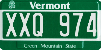VT license plate XXQ974