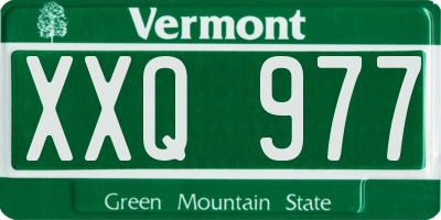 VT license plate XXQ977