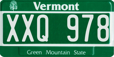 VT license plate XXQ978