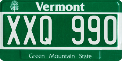 VT license plate XXQ990