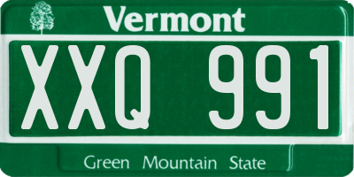 VT license plate XXQ991