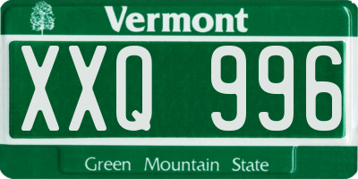 VT license plate XXQ996