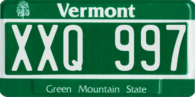 VT license plate XXQ997