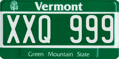 VT license plate XXQ999