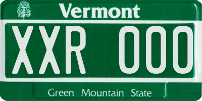 VT license plate XXR000