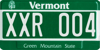 VT license plate XXR004
