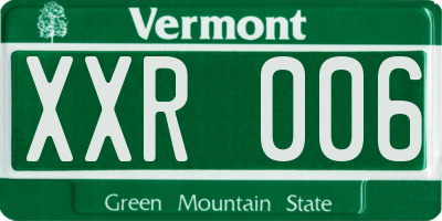 VT license plate XXR006