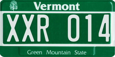 VT license plate XXR014