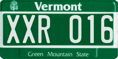 VT license plate XXR016