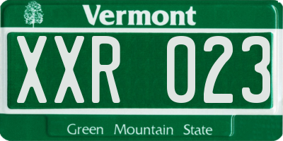 VT license plate XXR023