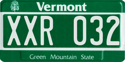 VT license plate XXR032