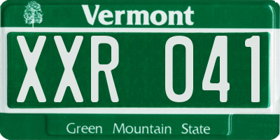 VT license plate XXR041