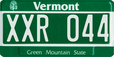 VT license plate XXR044