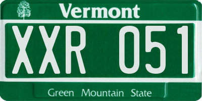 VT license plate XXR051