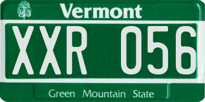 VT license plate XXR056