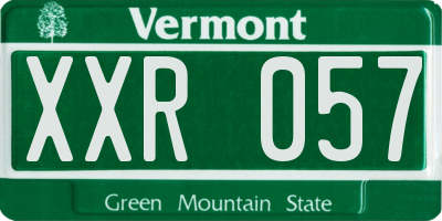 VT license plate XXR057