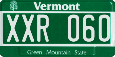 VT license plate XXR060