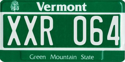 VT license plate XXR064