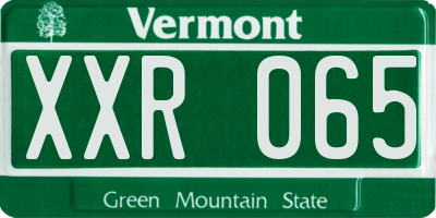 VT license plate XXR065