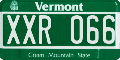 VT license plate XXR066