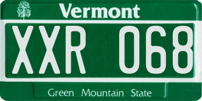 VT license plate XXR068